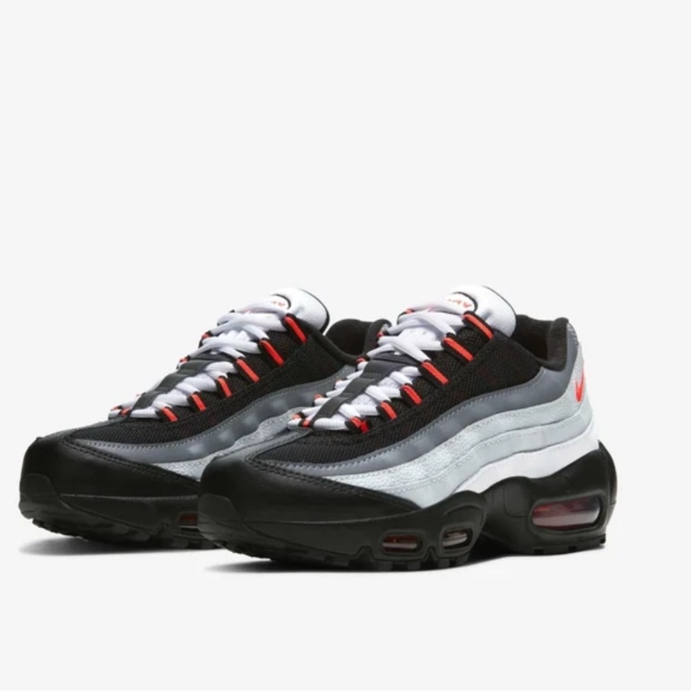 Nike Air Max 95 Black and White with Red Accents